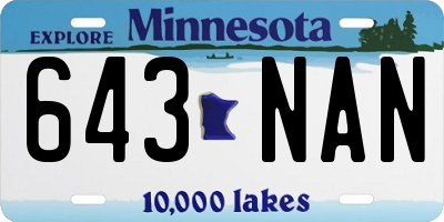 MN license plate 643NAN