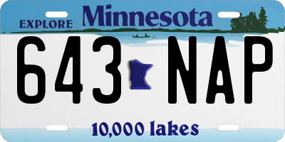 MN license plate 643NAP