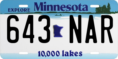 MN license plate 643NAR