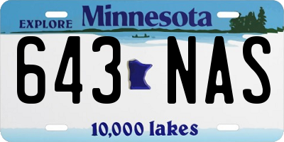 MN license plate 643NAS
