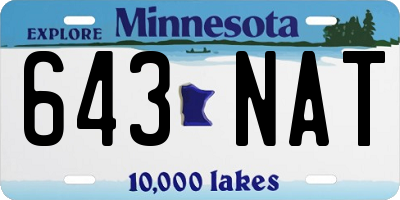 MN license plate 643NAT
