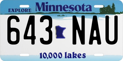 MN license plate 643NAU