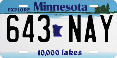 MN license plate 643NAY