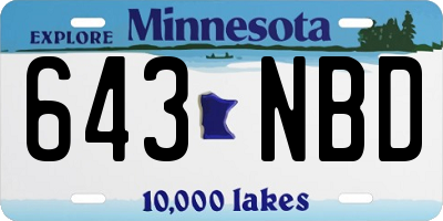 MN license plate 643NBD