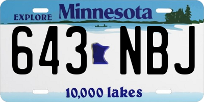 MN license plate 643NBJ