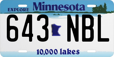 MN license plate 643NBL