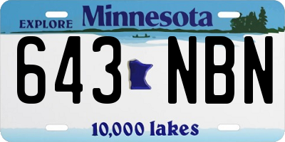 MN license plate 643NBN
