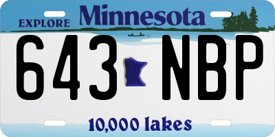 MN license plate 643NBP