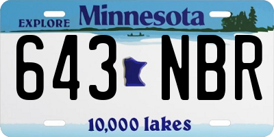 MN license plate 643NBR
