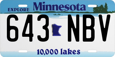 MN license plate 643NBV