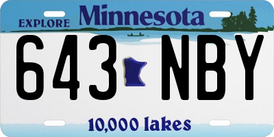 MN license plate 643NBY