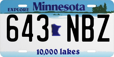 MN license plate 643NBZ