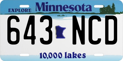 MN license plate 643NCD