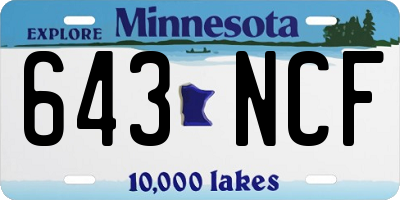 MN license plate 643NCF