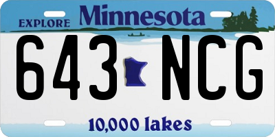 MN license plate 643NCG