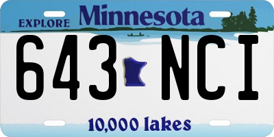MN license plate 643NCI