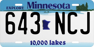 MN license plate 643NCJ