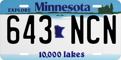 MN license plate 643NCN