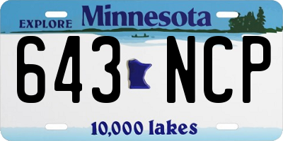 MN license plate 643NCP
