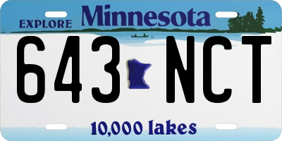MN license plate 643NCT