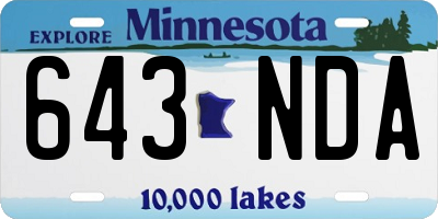 MN license plate 643NDA