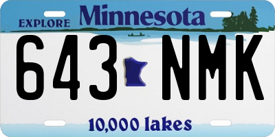 MN license plate 643NMK