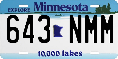 MN license plate 643NMM