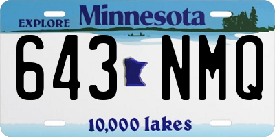 MN license plate 643NMQ