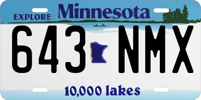 MN license plate 643NMX