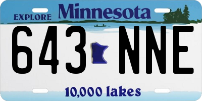 MN license plate 643NNE