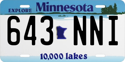 MN license plate 643NNI
