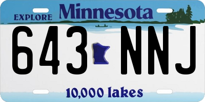 MN license plate 643NNJ