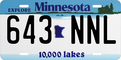 MN license plate 643NNL