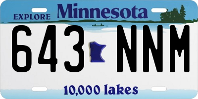 MN license plate 643NNM