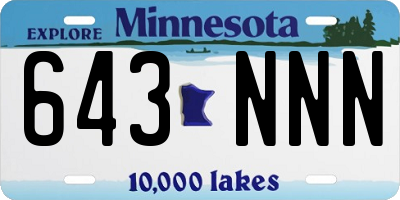 MN license plate 643NNN