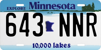 MN license plate 643NNR