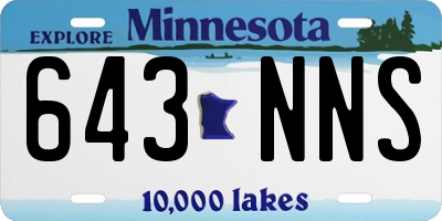 MN license plate 643NNS