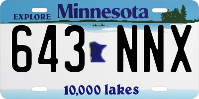 MN license plate 643NNX