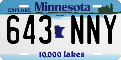 MN license plate 643NNY