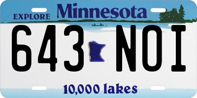 MN license plate 643NOI