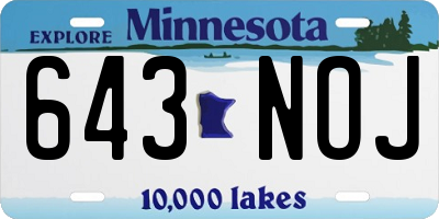 MN license plate 643NOJ