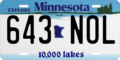 MN license plate 643NOL