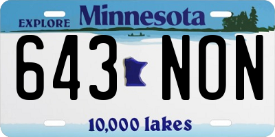 MN license plate 643NON