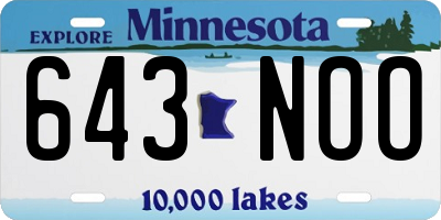 MN license plate 643NOO