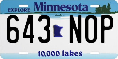 MN license plate 643NOP