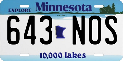 MN license plate 643NOS