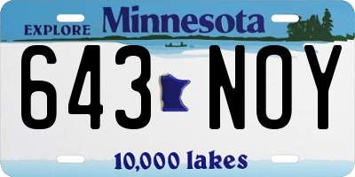 MN license plate 643NOY