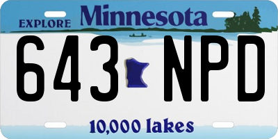 MN license plate 643NPD