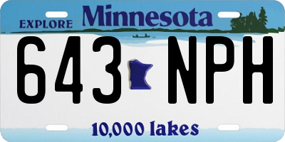 MN license plate 643NPH