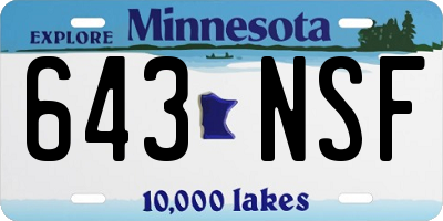 MN license plate 643NSF